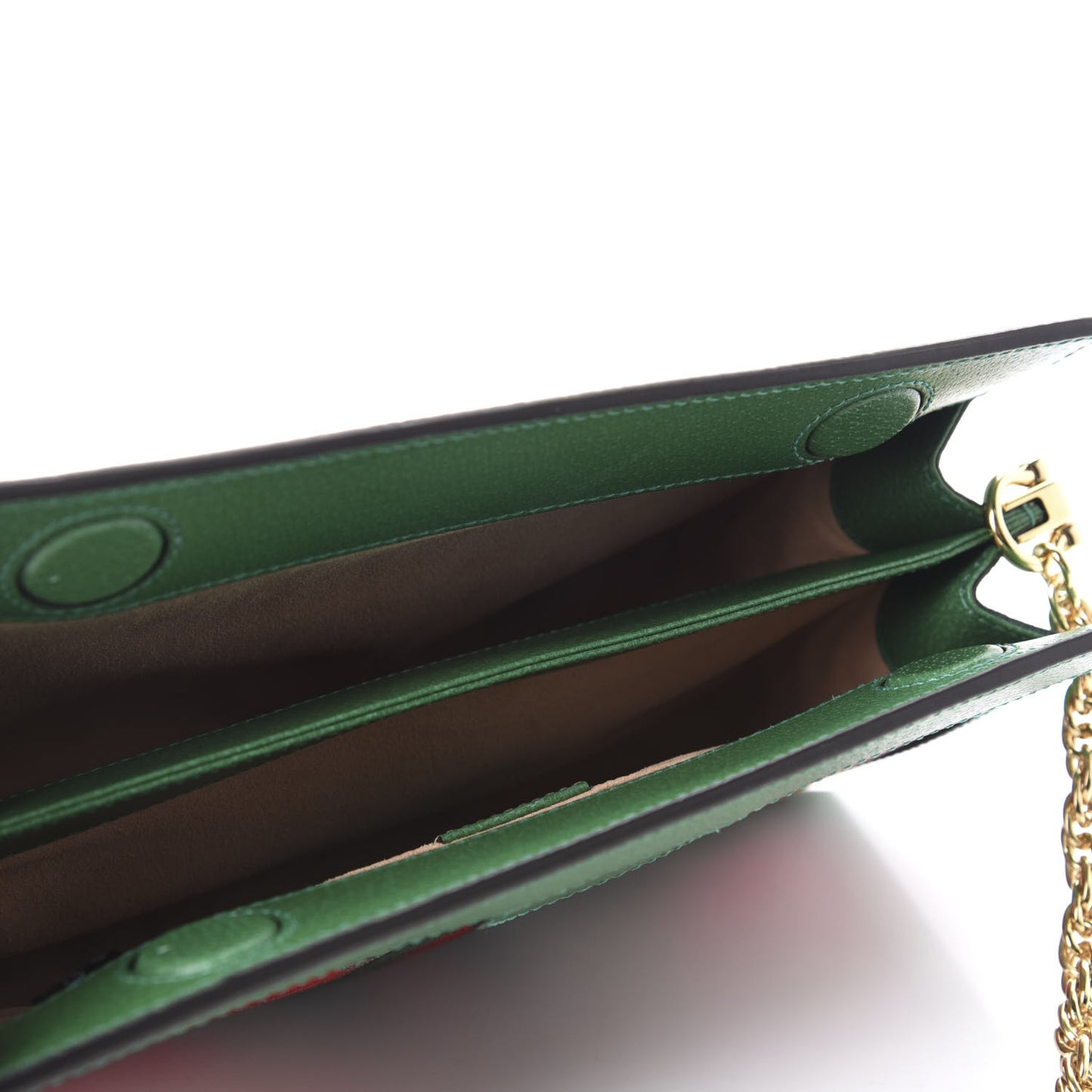 GG Supreme Monogram Flora Web Small Ophidia Chain Shoulder Bag Green