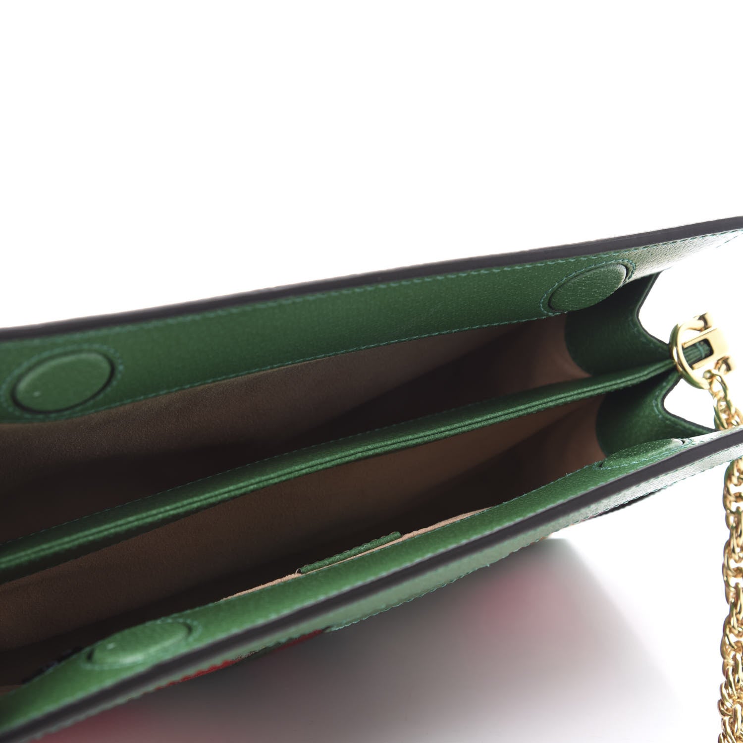 Gucci GG Supreme Monogram Flora Web Small Ophidia Chain Shoulder Bag Green 5 of 11