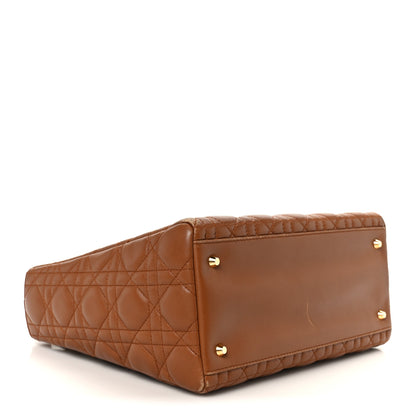 Christian Dior Lambskin Cannage Medium Lady Dior Tan 4 of 12