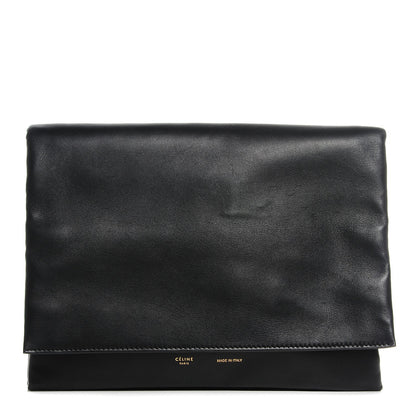 Celine Lambskin Roll Clutch Black 1 of 8