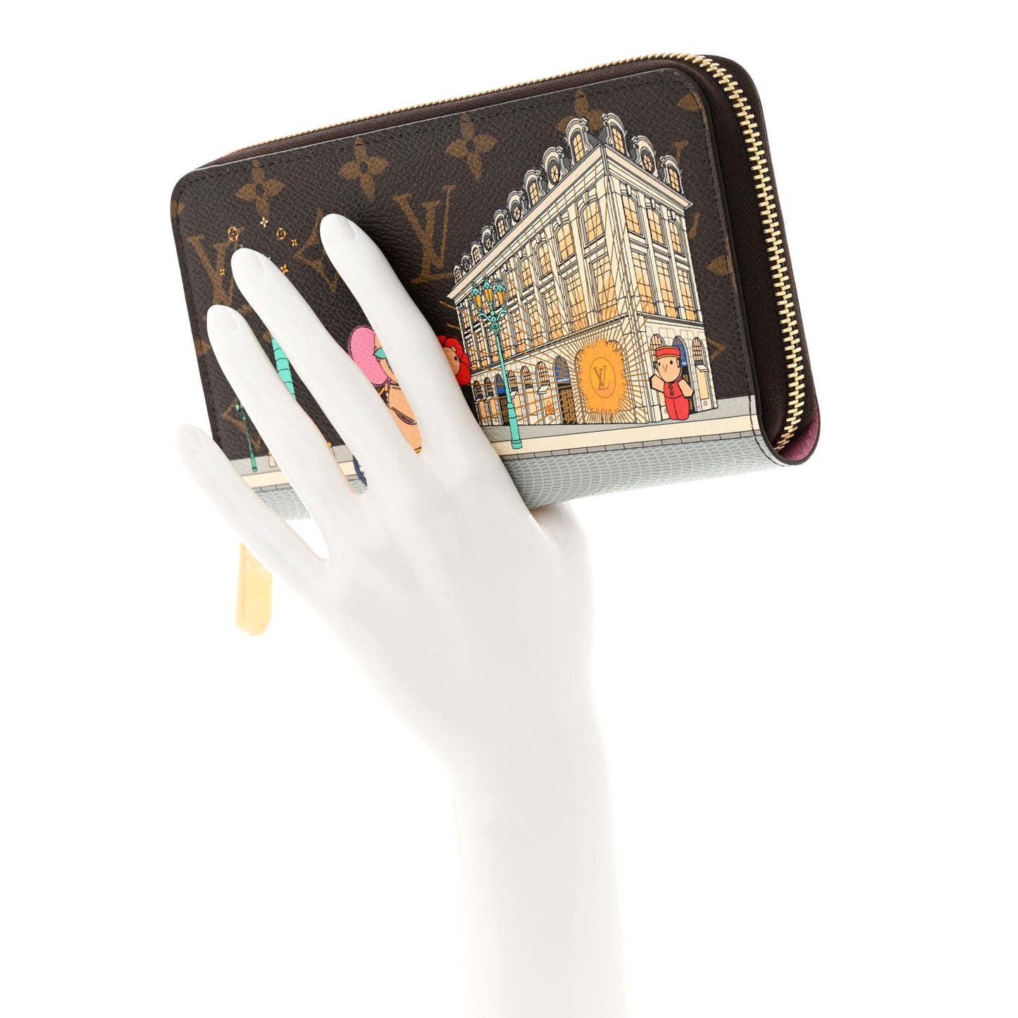 Monogram 2022 Christmas Animation Paris Zippy Wallet Pink