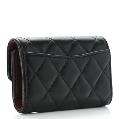 Chanel Lambskin Quilted Classic 4 Key Holder Wallet Black 3 of 11