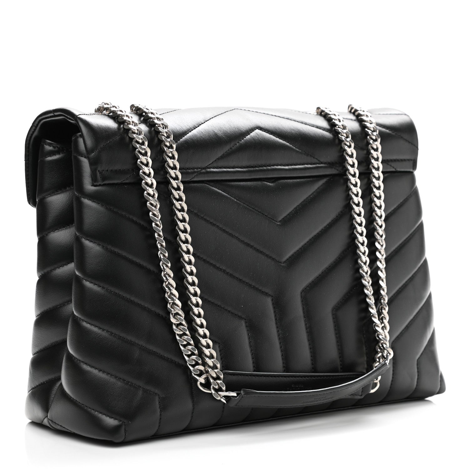 Saint Laurent Calfskin Y Quilted Monogram Medium Loulou Chain Satchel Black 2 of 10