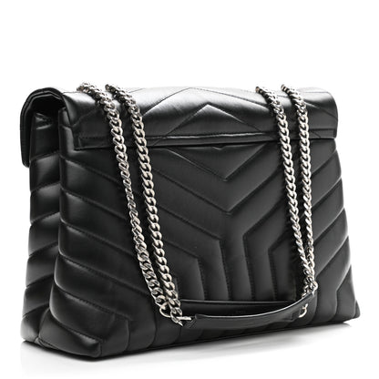 Saint Laurent Calfskin Y Quilted Monogram Medium Loulou Chain Satchel Black 2 of 10
