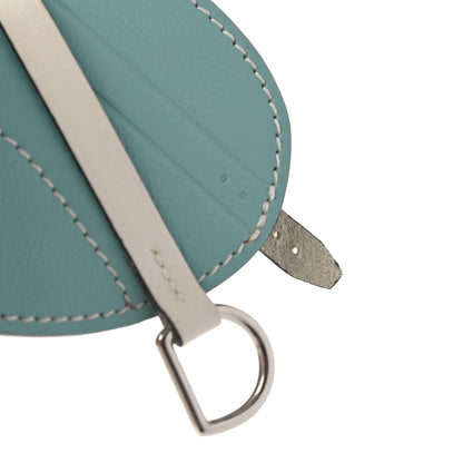 Hermes Swift Paddock Selle Horse Saddle Bag Charm Bleu Atoll White 4 of 4