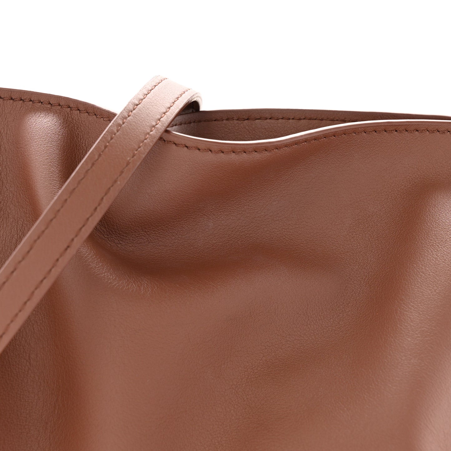 x SUNA FUJITA Nappa Hamster Mini Flamenco Knot Clutch Havana