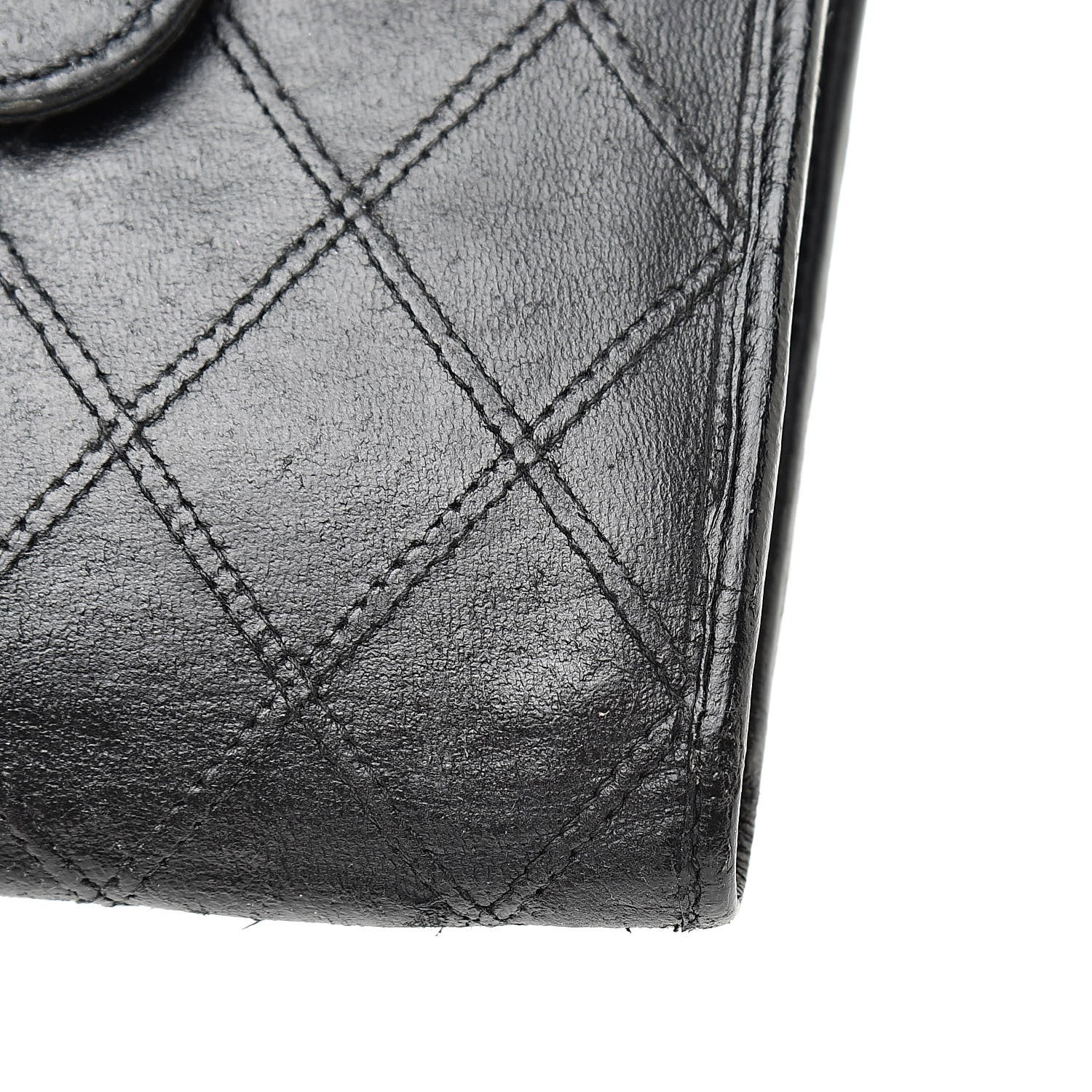 Chanel Lambskin Stitched Compact French Wallet Black 11 of 14