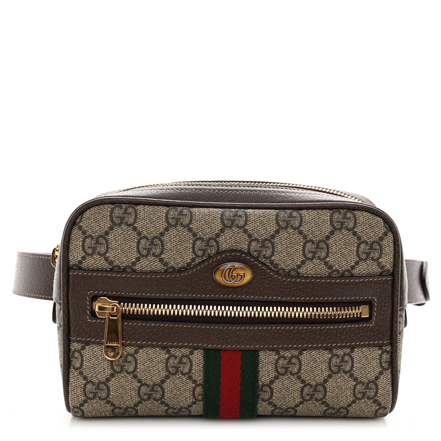 GG Supreme Monogram Web Small Ophidia Belt Bag 95 38 Dark Brown