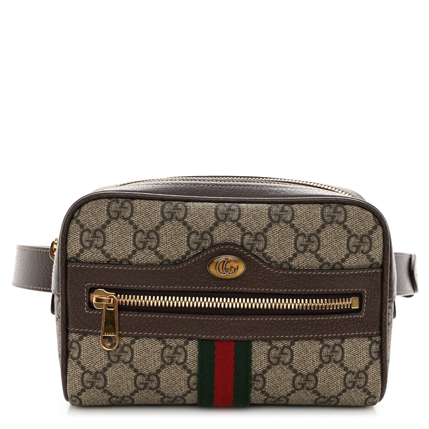 Gucci GG Supreme Monogram Web Small Ophidia Belt Bag 95 38 Dark Brown 1 of 12