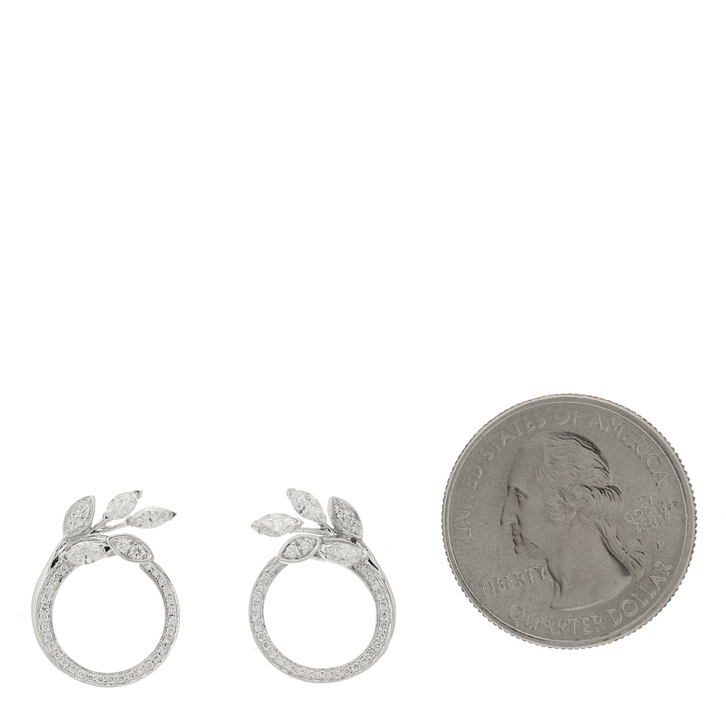 Platinum Diamond Victoria Vine Circle Earrings