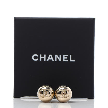 Chanel Metal Bead CC Stud Earrings Gold 5 of 5