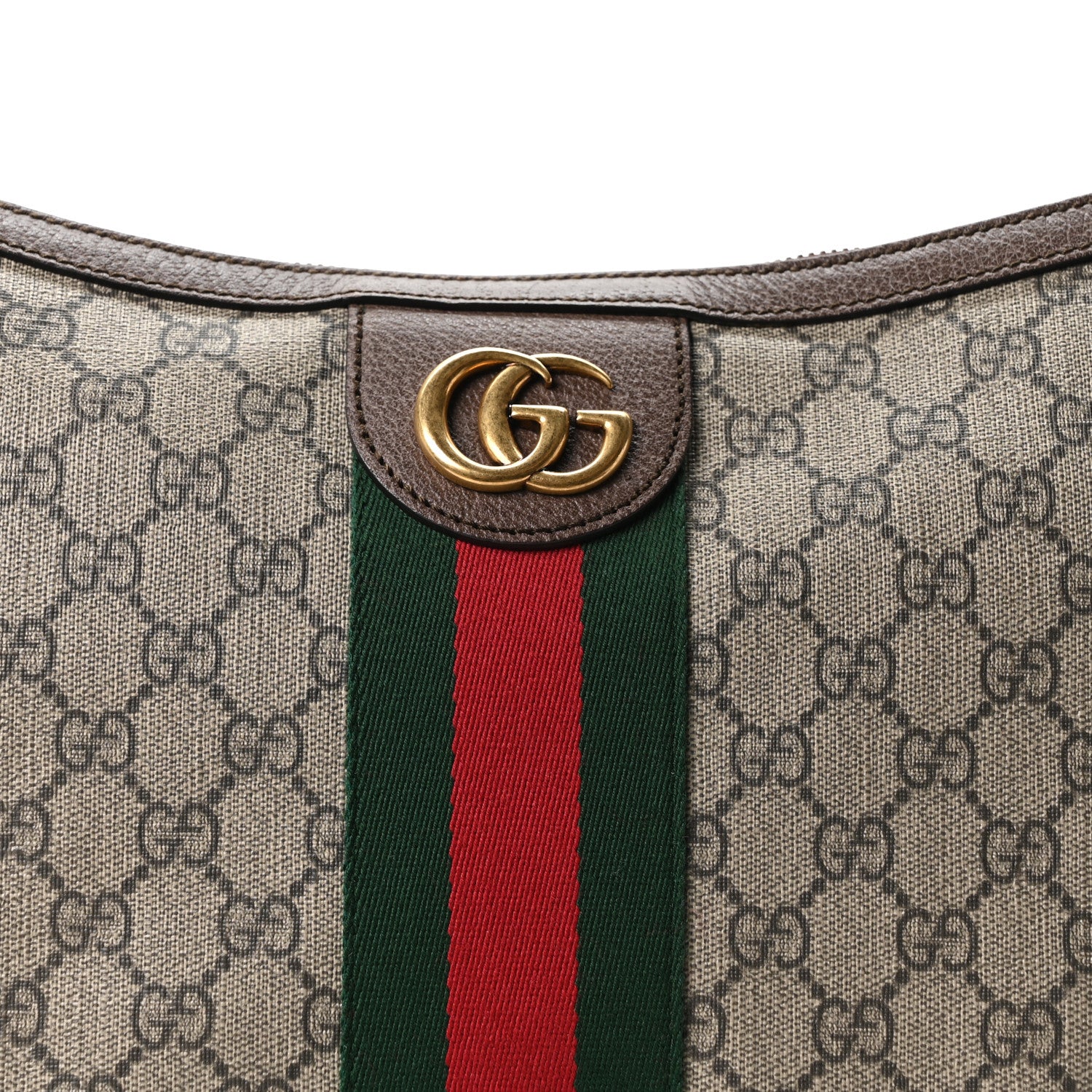 Gucci GG Supreme Monogram Web Ophidia Half Moon Hobo Brown 8 of 10