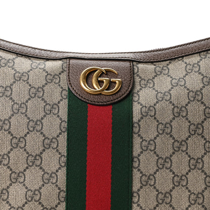 Gucci GG Supreme Monogram Web Ophidia Half Moon Hobo Brown 8 of 10