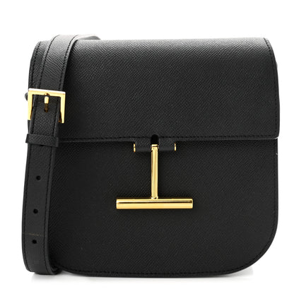 Tom Ford Grained Calfskin Mini T Clasp Tara Crossbody Bag Black 1 of 9