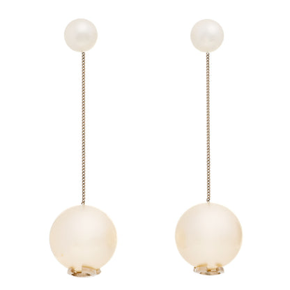 Chanel Pearl CC Chain Drop Earrings Gold 1 of 6