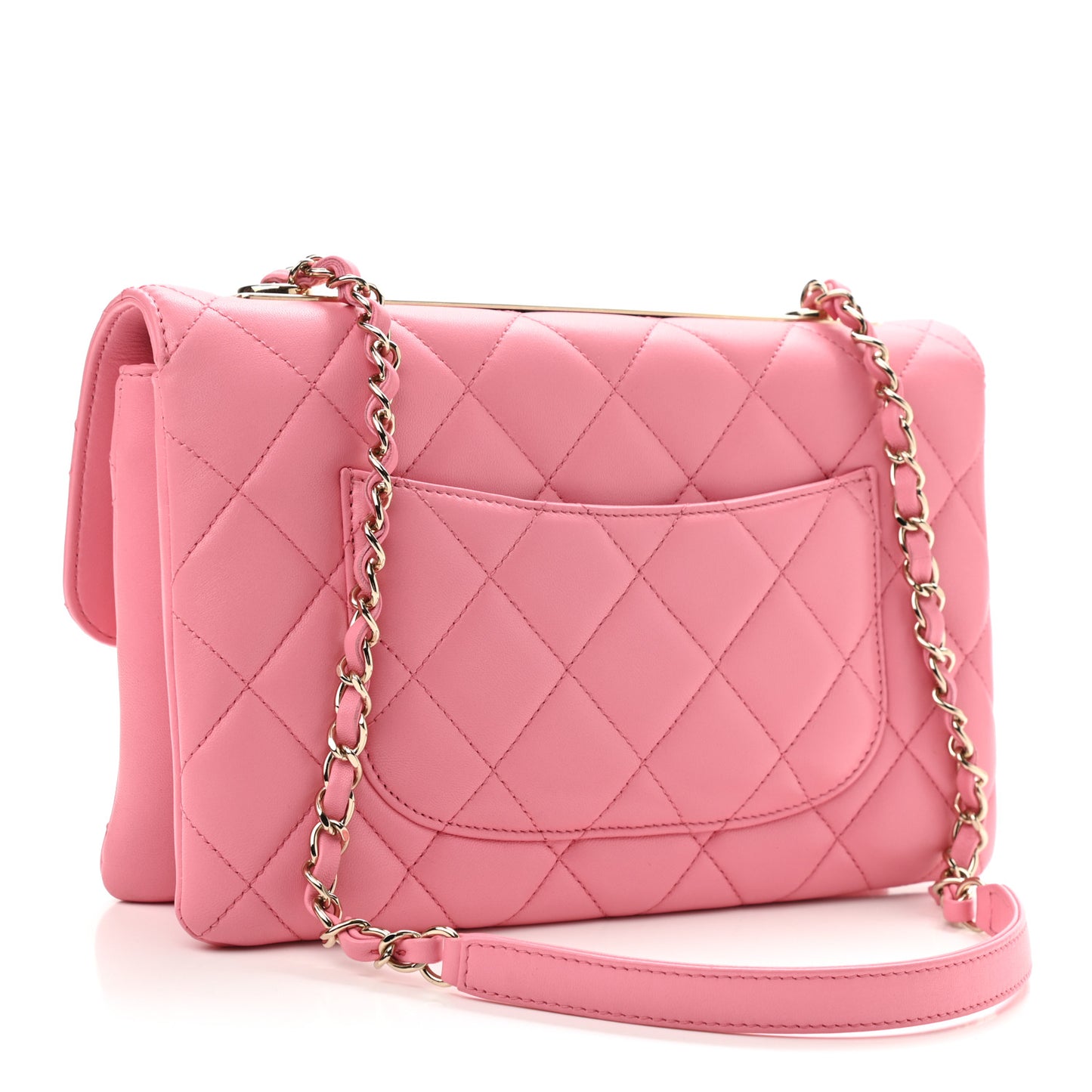 Lambskin Quilted Medium Trendy CC Flap Pink