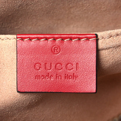 Gucci Calfskin Matelasse Mini GG Marmont Chain Shoulder Bag Hibiscus Red 6 of 9