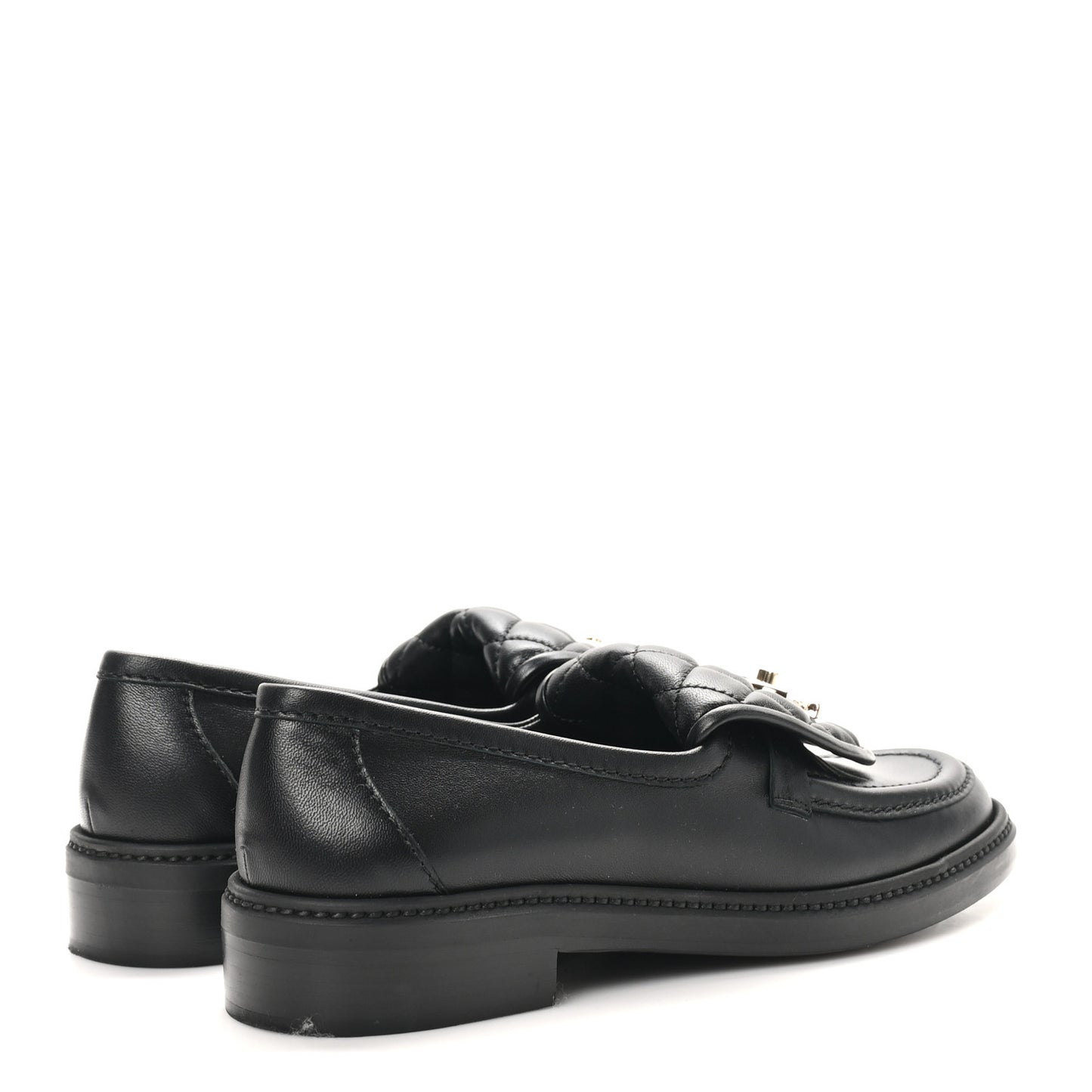Lambskin Quilted CC Turnlock Loafers 37.5 Black