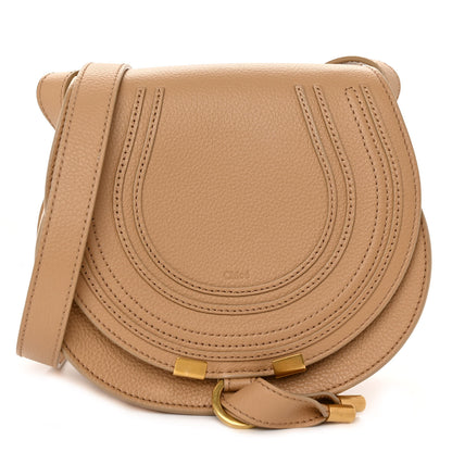 Chloe Grained Calfskin Small Marcie Saddle Bag Milky Brown 1 of 10