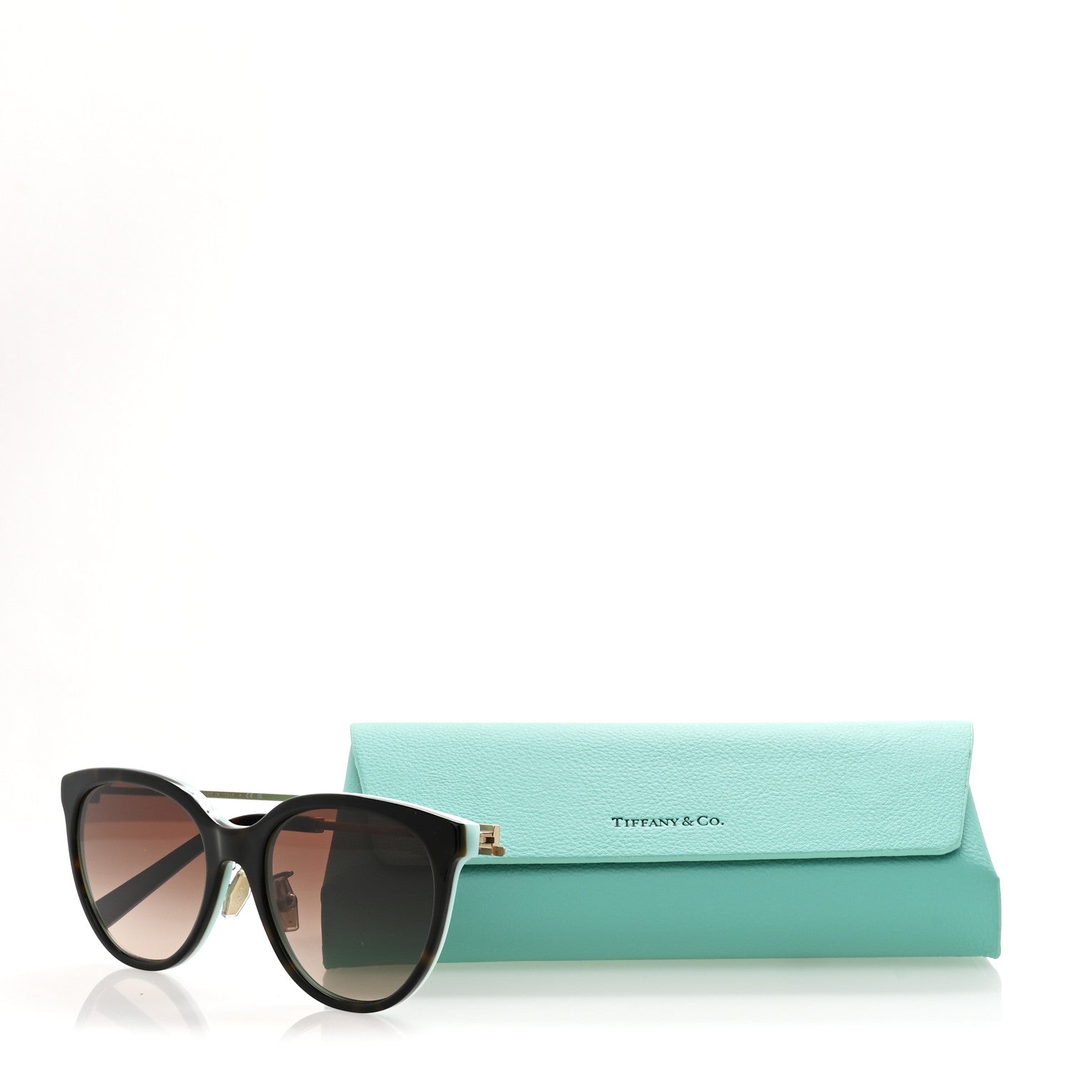 Tiffany Acetate Metal Round 55mm Sunglasses TF4243D Havana Blue 8 of 8