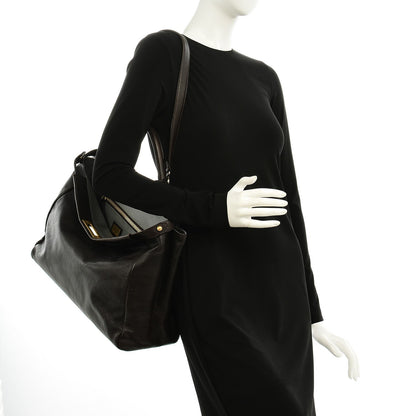 Fendi Goatskin Large Peekaboo Iconic Satchel Moro Grigio 2 of 7