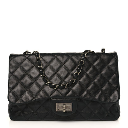 Chanel Washed Lambskin Quilted Jumbo Hybrid Reissue Flap Black 1 of 9
