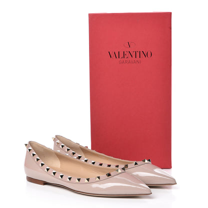 Valentino Garavani Patent Rockstud Ballerina Flats 39 Poudre 8 of 8