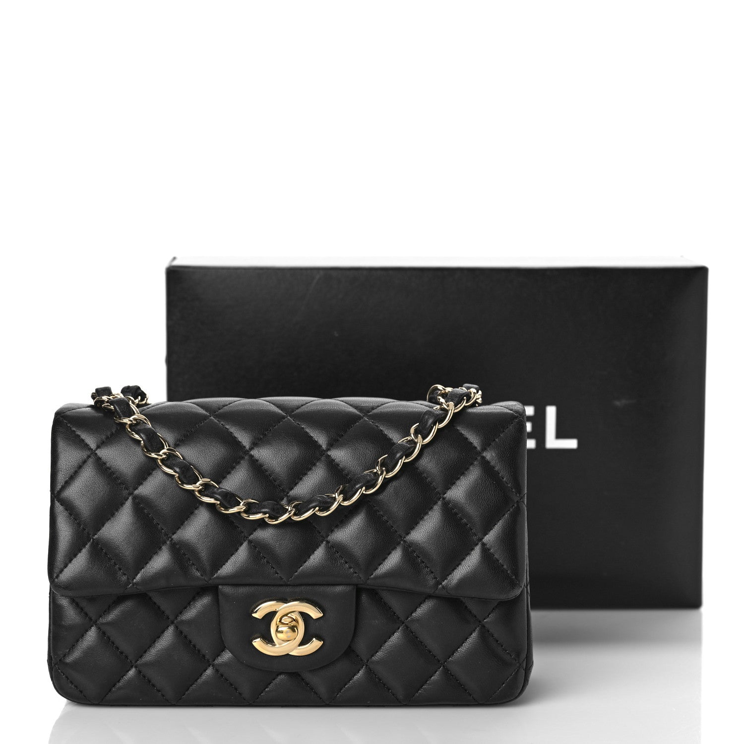 Chanel Lambskin Quilted Mini Rectangular Flap Black 15 of 15