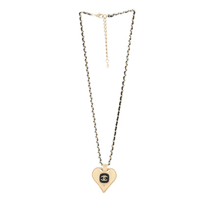 Chanel CC Heart Chain Pendant Necklace Gold 2 of 3