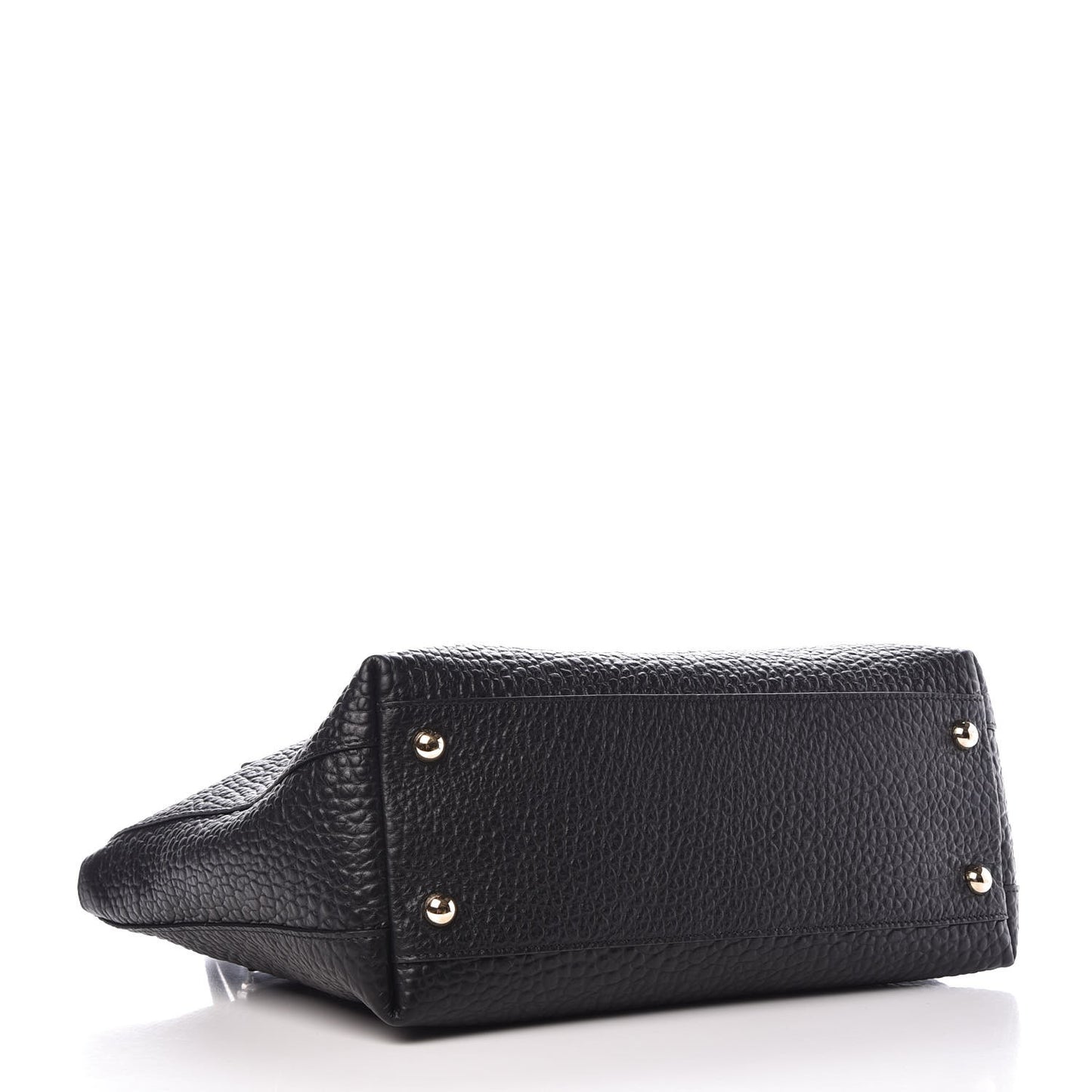 Signature Grain Calfskin Medium Welburn Tote Black