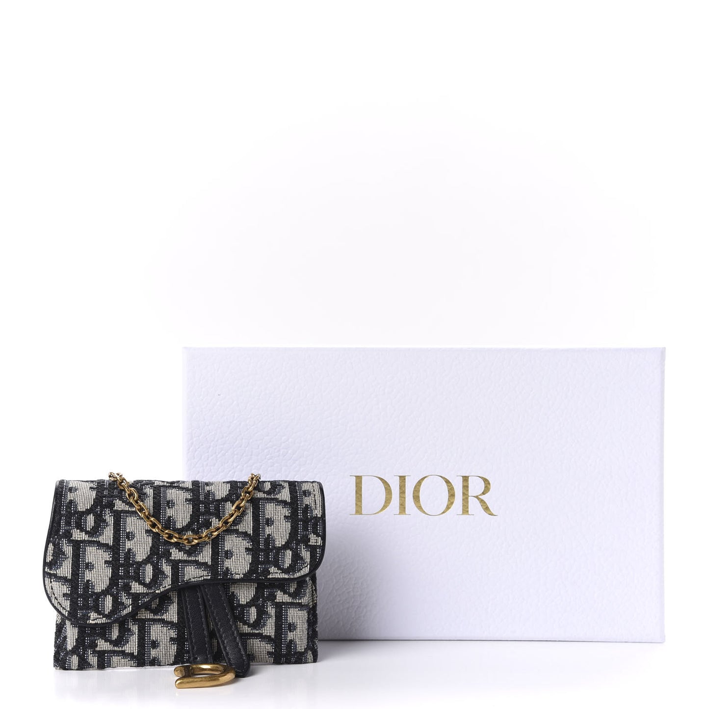 Oblique Nano Saddle Chain Pouch Blue