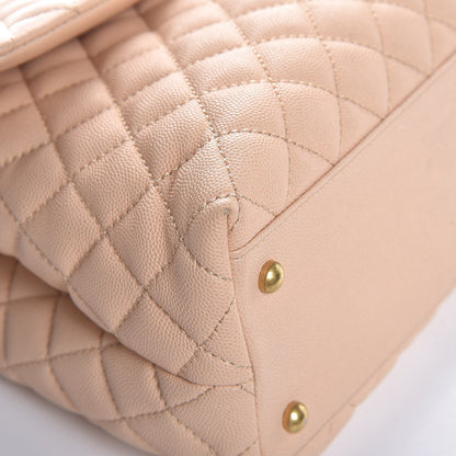 Chanel Caviar Quilted Medium Coco Handle Flap Light Beige 8 of 11