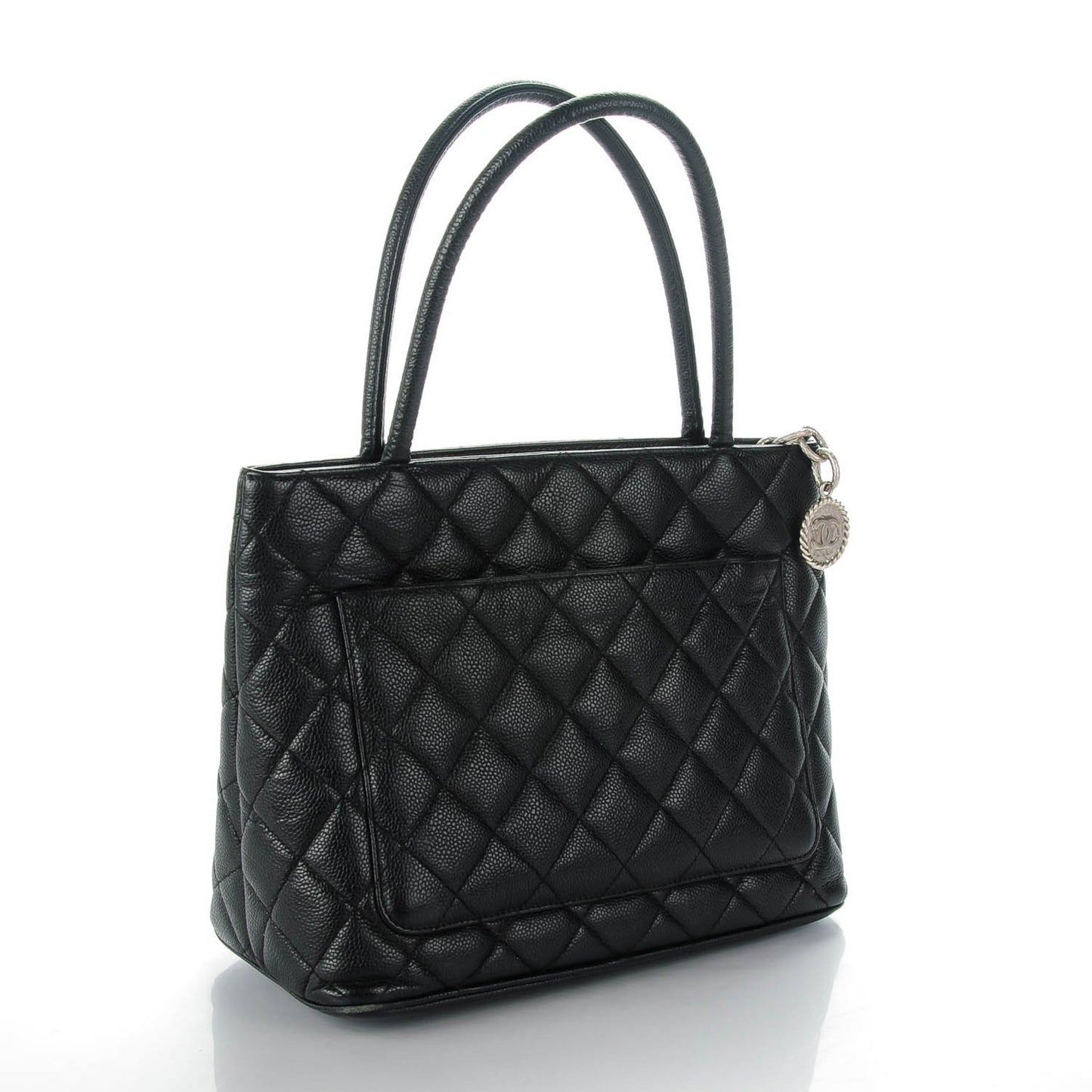 Caviar Quilted Medallion Tote Black