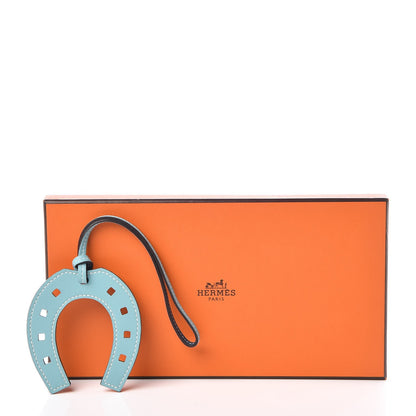 Hermes Swift Paddock Horseshoe Bag Charm Bleu Atoll Colvert 4 of 4