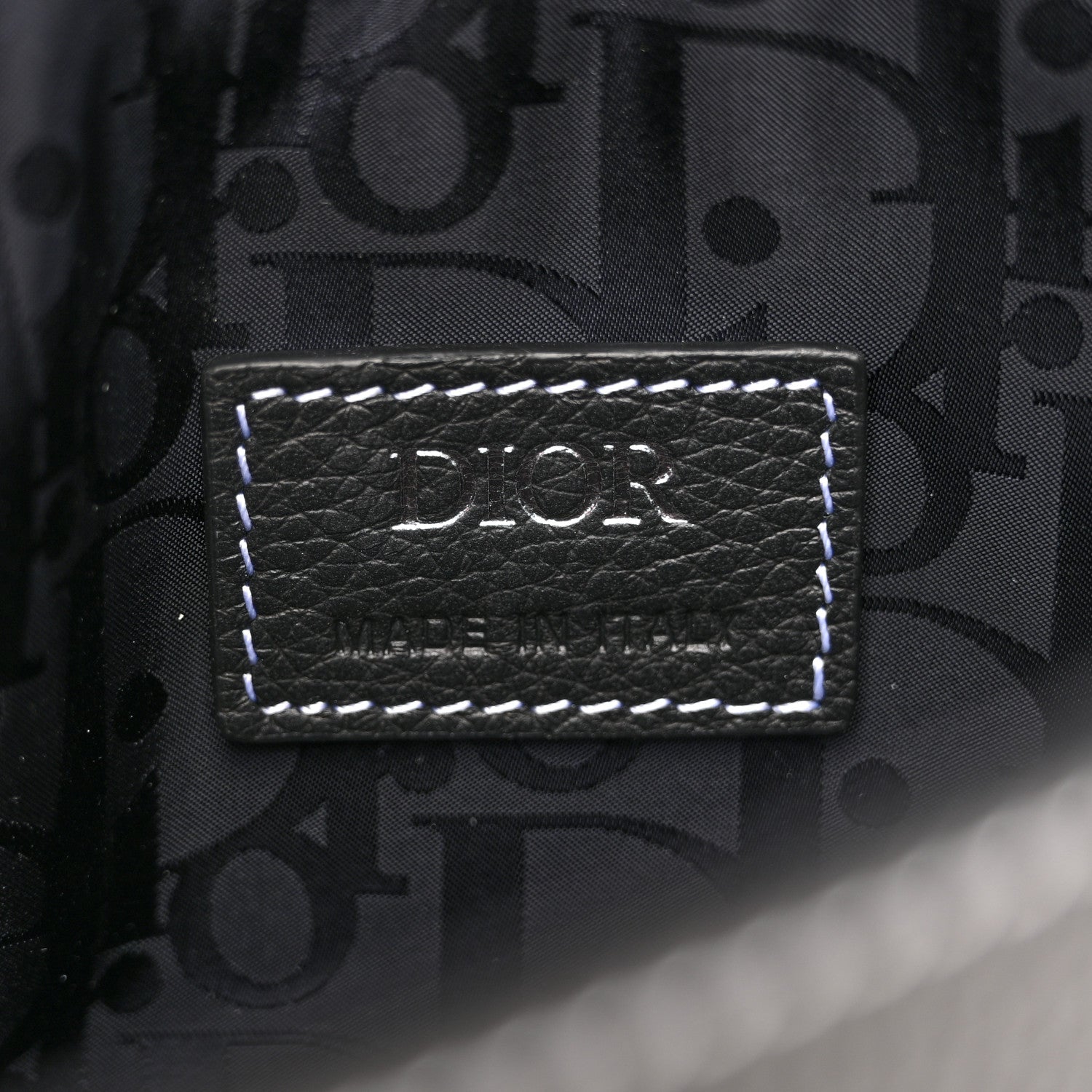 Christian Dior X KAWS Grained Calfskin Saddle Pouch Black 6 of 11