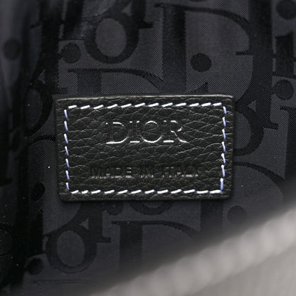 Christian Dior X KAWS Grained Calfskin Saddle Pouch Black 6 of 11