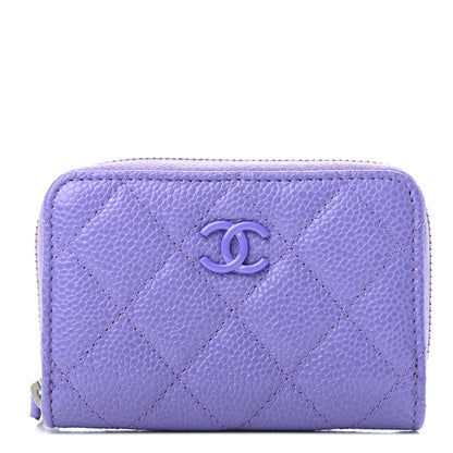 Chanel Caviar Quilted Incognito Zip Coin Purse Purple 1 of 4