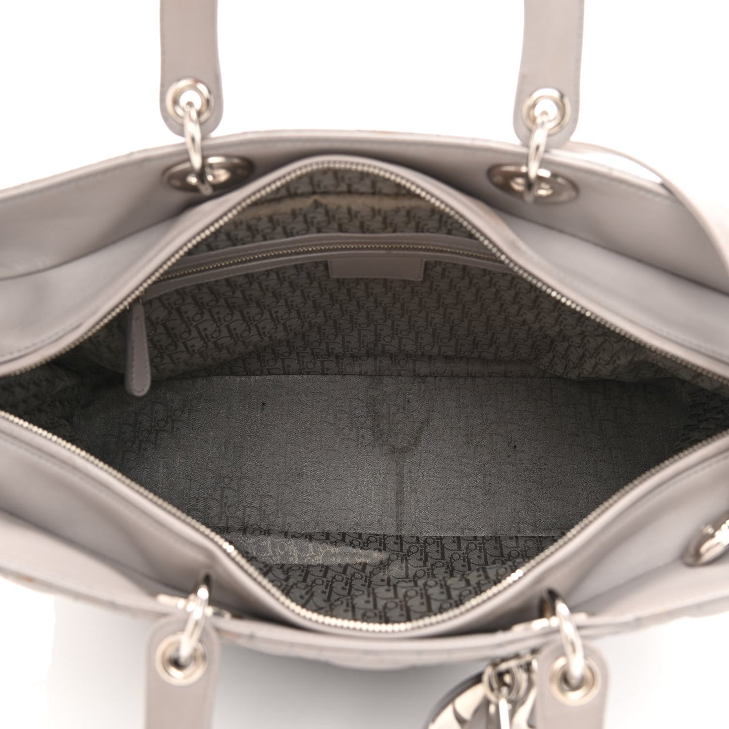 Lambskin Cannage XL Lady Dior Light Grey