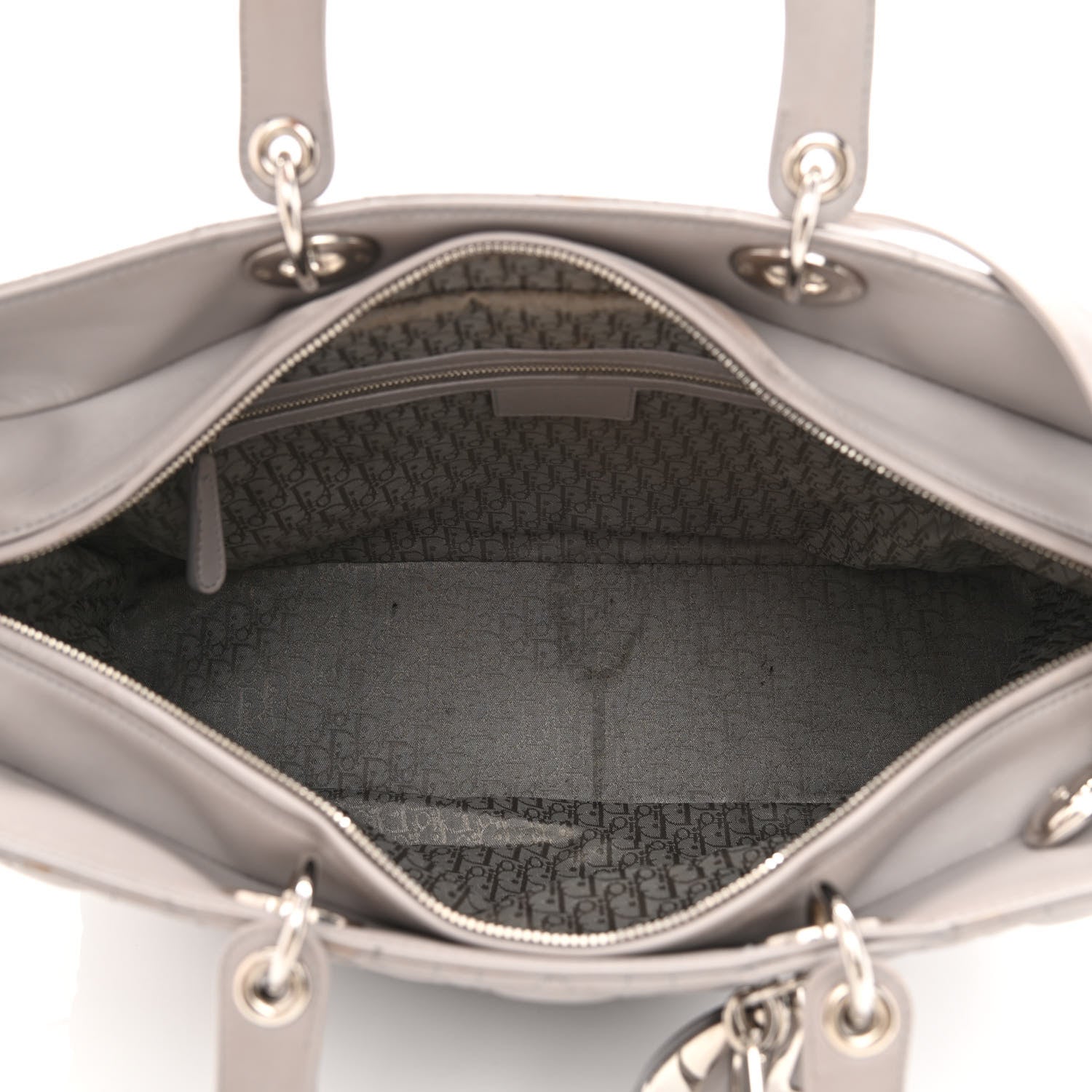 Christian Dior Lambskin Cannage XL Lady Dior Light Grey 5 of 16