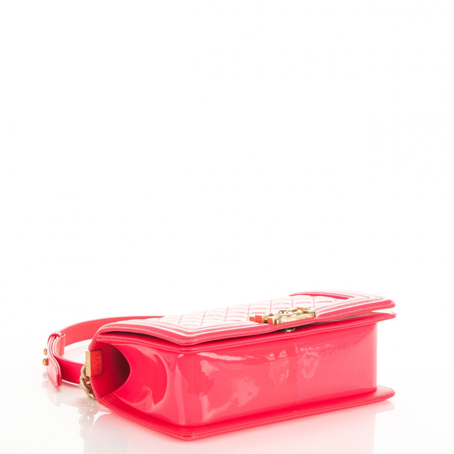 Patent Medium Boy Flap Pink