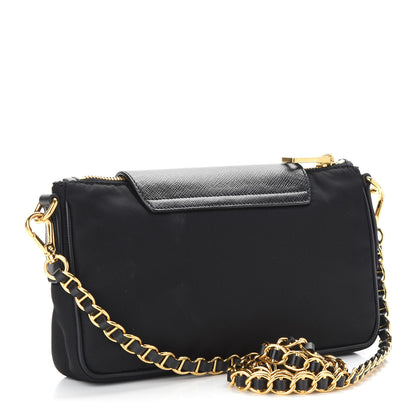 Prada Tessuto Nylon Saffiano Crossbody Bag Black 3 of 8