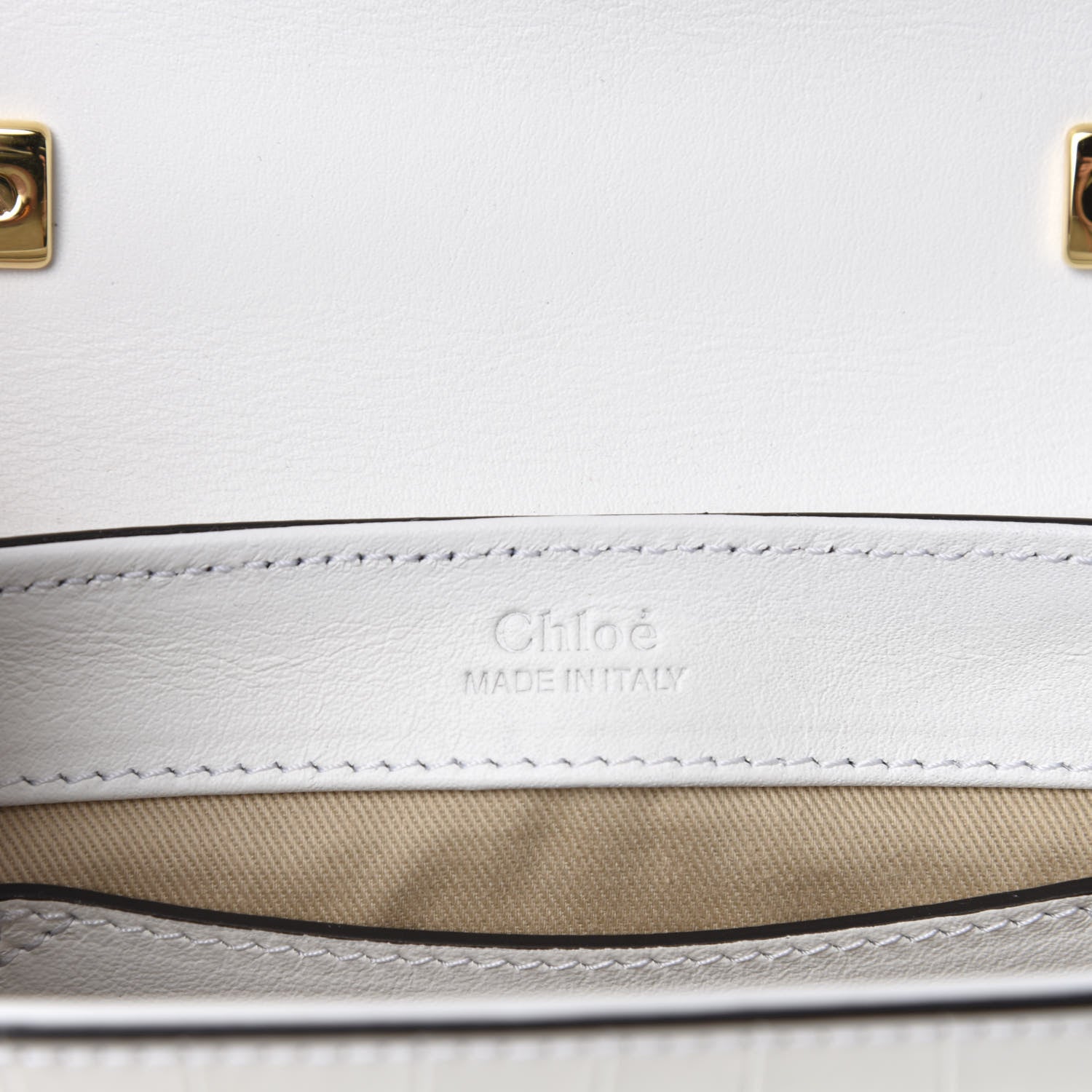 Chloe Calfskin Crocodile Embossed Mini C Double Carry Brilliant White 8 of 9