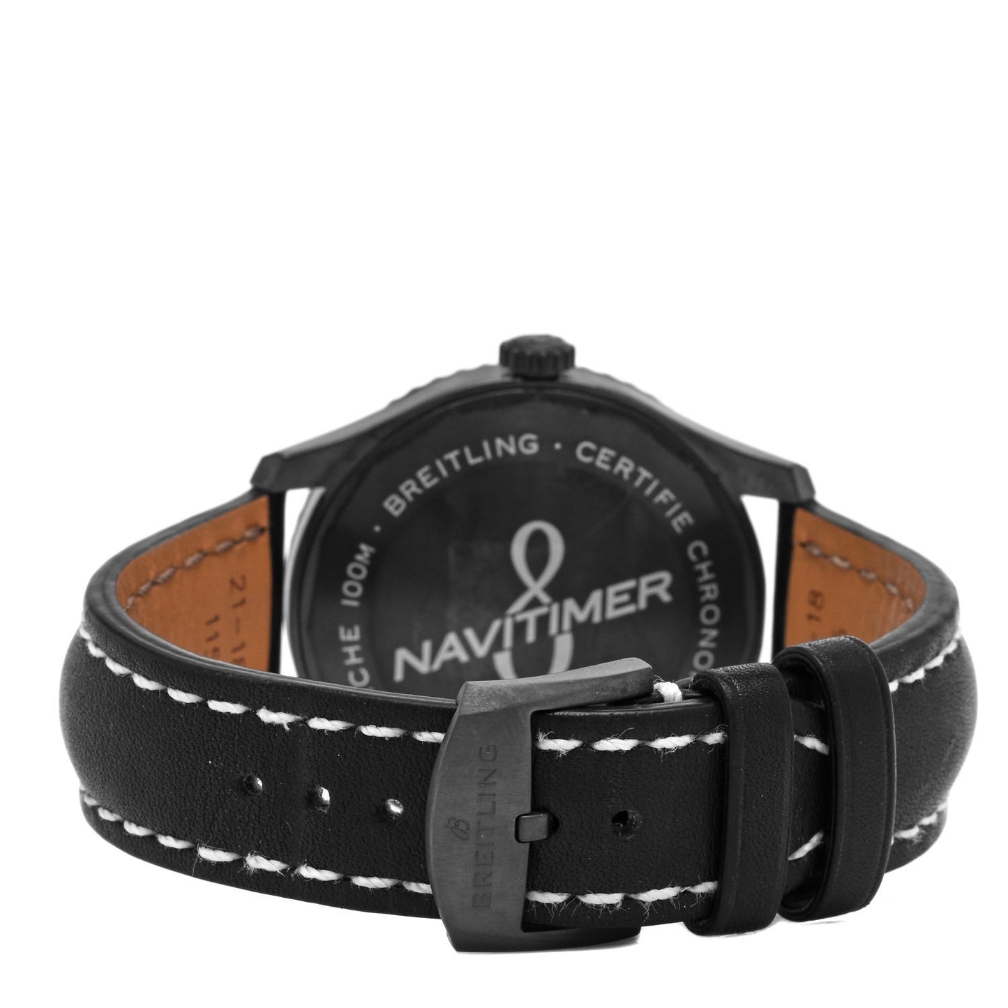 PVD Stainless Steel Calfskin 41mm Navitimer 8 Automatic Watch Black M17314