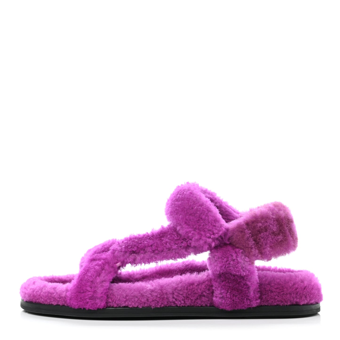Shearling FF Fendi Feel Sandals 38 Bouganville