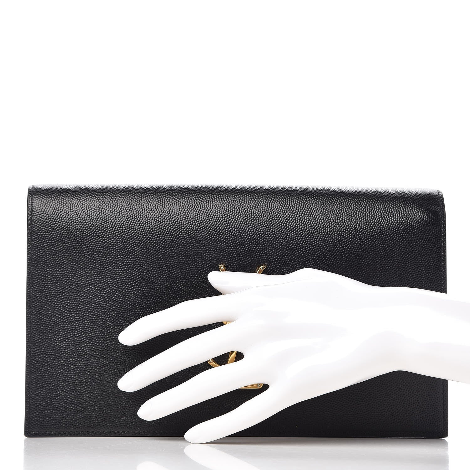 Saint Laurent Grain De Poudre Classic Monogram Kate Clutch Black 2 of 10