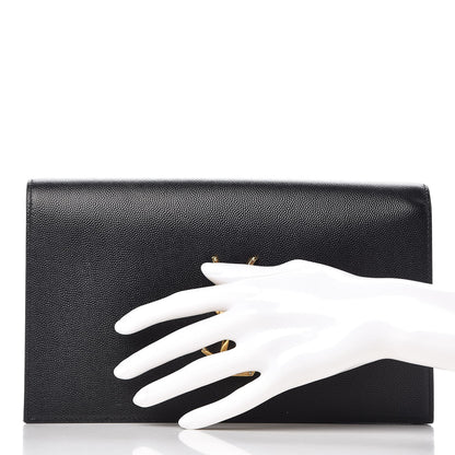 Saint Laurent Grain De Poudre Classic Monogram Kate Clutch Black 2 of 10