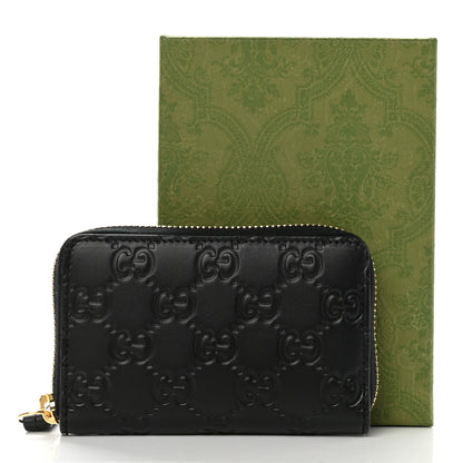 Gucci Guccissima Zip Around Card Case Black 7 of 7