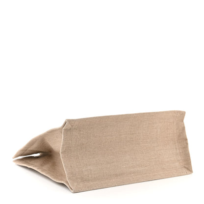 Saint Laurent SAINT LAURENT Linen Calfskin Small Rive Gauche Tote Greggio Natural 4 of 13
