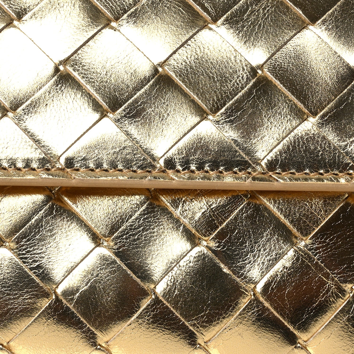 Bottega Veneta Metallic Lambskin Intrecciato Long Andiamo Top Handle Clutch Gold 7 of 10