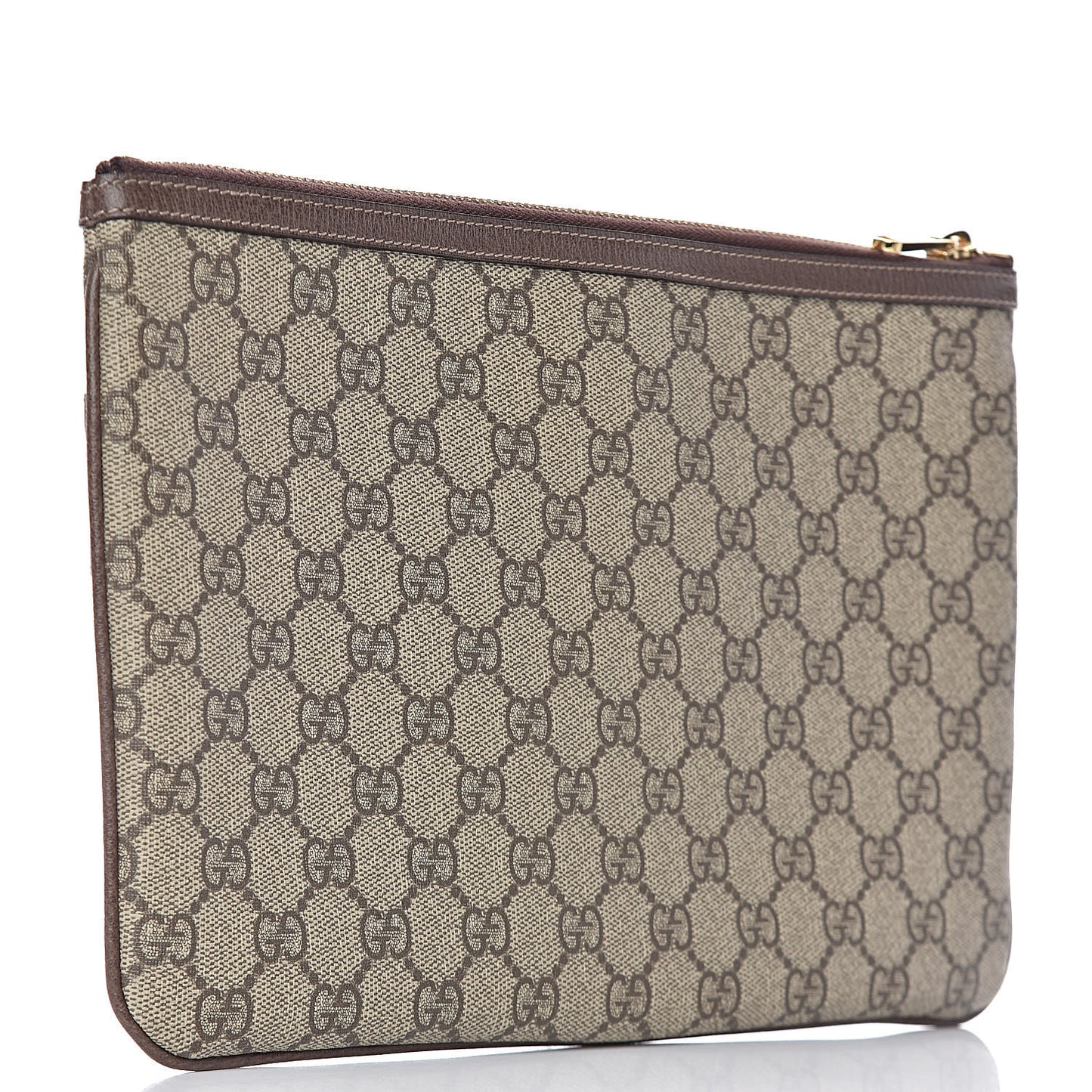 GG Supreme Monogram Large Ophidia Pouch Clutch Brown